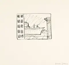 Denise Green, Untitled (boat), 1976, ink on paper