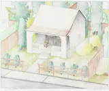 Susan Hall, Suburban Recluse, 1973, colored pencil on paper