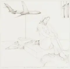 Susan Hall, The Model & The Model, 1970, pencil on paper