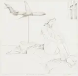 Susan Hall, The Model & The Model, 1970, pencil on paper