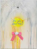 Do You Love Me? by Leroy "King of Art", 1995, acrylic and ribbon on canvas, sold Nov 2005