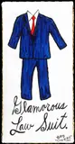 Glamorous Law Suit by Leroy "King of Art", 1995, acrylic and ribbon on canvas, sold Nov 2005
