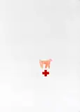 Lois Lane, White Grand, Pink Dog, Red Cross, oil on canvas