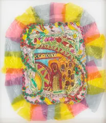 Thomas Lanigan-Schmidt, Inspired by the Sanctus (Carnival Cocha Bambino from Misa Criolla), 1976, mixed media construction