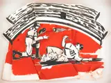 Kim MacConnel, Red Sliding, 1980, gouache on cut and folded paper