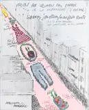 Antoni Miralda, Untitled, Project for Columbus Day Parade, collage on paper