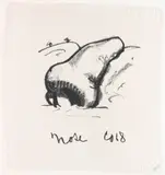 Claes Oldenburg, Nose (Handkerchief) (A./P. 53), 1968, screenprint printed in one color on cream silk handkerchief