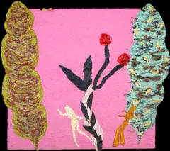 Janis Provisor, Roselawn, 1980, oil, acrylic, and modeling paste on canvas