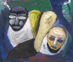 Untitled by Hubert Schmalix, 1983, waterbase paint on paper, sold Nov 2005
