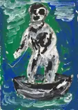 Untitled by Hubert Schmalix, 1982, waterbase paint on paper, sold Nov 2005