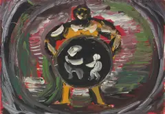 Untitled by Hubert Schmalix, 1982, waterbase paint on paper, sold Nov 2005