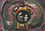 Untitled by Hubert Schmalix, 1982, waterbase paint on paper, sold Nov 2005