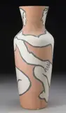 George Schneeman, Vase with Figures, 1984, ceramic (unglazed)