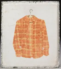 George Schneeman, Shirt #23, 1977, paint on cement on cinder block