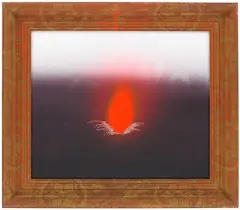 Beb Wiskundig Model (?) by Willy Van Sompel, 1986, dayglo paint, pigment, glitter, wood frame, offered Nov 2005