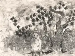 Lynton Wells, Untitled, 1980/81, charcoal on paper with collage