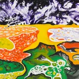 Tod Wizon, Eruption, 1980, acrylic on board