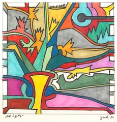 Still Life #6 by Joe Zucker, 1980, magic marker on paper, offered Nov 2005