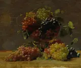 William Joseph McCloskey, A Variety of California Grapes in a Glass Vase, oil on canvas