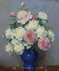 Carle John Blenner, Peonies, oil on canvas