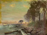 Hal Robinson, Low Tide at the Old Pier, oil on canvas