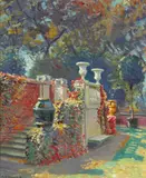 Arthur Merton Hazard, An Elegant Garden, 1921, oil on canvas