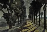 Charles E. Burchfield, Moonlight (Along a Country Road), 1937, watercolor on paper