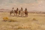 Charles Craig, Four Plains Indians on Horseback, 1887, oil on canvas
