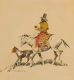 Laverne Nelson Black, An Indian Leading a Pony