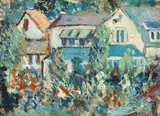Alfred Gwynne Morang, A Garden Scene, oil on board