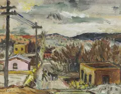 Eugene Ludins, A Street in New Mexico, 1934, oil on canvas