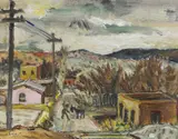 Eugene Ludins, A Street in New Mexico, 1934, oil on canvas