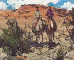 Desert Riders by Burt Procter, oil on canvas, sold Dec 2005