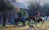Martin Grelle, Two Cowboys by a Shack