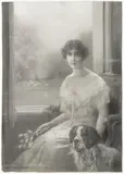 Lady with a Hound by Raimund Richter von Wichera, Around 1900, Charcoal, pastel, paper, sold Jun 2022