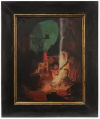 Richard Teschner, Sabbat, 1905, Oil on cardboard