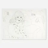 David Hockney, Ann in the Studio, 1984, etching on Rives BFK paper