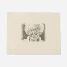 Kent Twitchell, Grandma Prisbey of Grandma Prisbey's Bottle Village, 1980, graphite on paper
