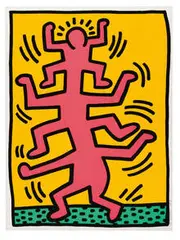 Keith Haring, Growing Suite, 1988, The complete suite of five color screenprints on paper