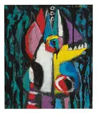 Head by Emerson Woelffer, 1947, Oil on canvas, sold May 2021