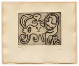 Joan Miró, Femme et oiseau devant la lune (from Laurels Number One)