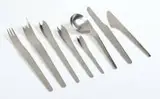 AJ flatware (93) by Arne Jacobsen, 1957, A. Michelsen, sold May 2021