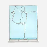 Josephine Pryde, Don't Fence Me In, 2007, rusted chains, aluminum, steel bolts, acrylic, iodized bubble wire