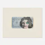 Oriane Stender, Silver Liz Dollar, 2003, woven dollar and paper