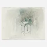 Saint Clair Cemin, Drawing for Untitled with Fins, 1987, watercolor and graphite on paper