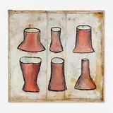 Jacques Flèchemuller, Necks, 1988-89, acrylic on found canvas mounted on canvas