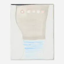 Theresa Hackett, In Several Moons, 2001, Flashe, gesso, thread, glitter, colored pencil and felt on BFK Rives laid to linen