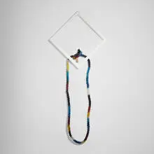 Joy by Camilla Løw, 2009, lacquer, wood, rope, spray paint, sold Aug 2024