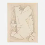 Man Ray, Untitled (Figure with Plane and Sphere), 1945, graphite and colored pencil on paper