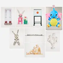 Jeff Koons, Untitled (Portfolio), 1995-2000, offset lithograph in colors on coated Biber GS board, mirror-polished stainless steel, inflatable plastic
